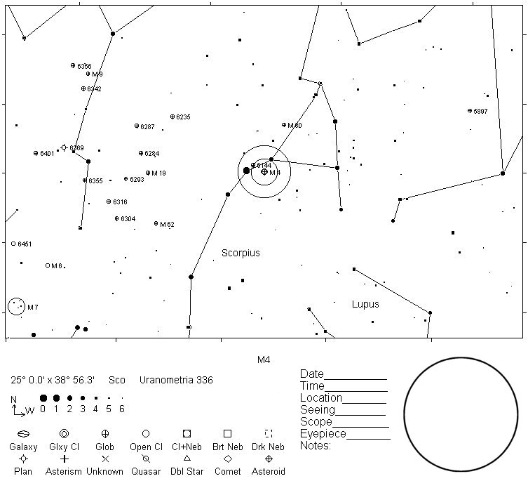 M4 Telrad Finder Chart