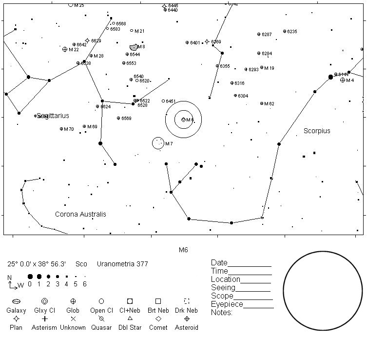 M6 Telrad Finder Chart