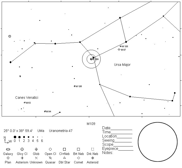 M109 Telrad Finder Chart