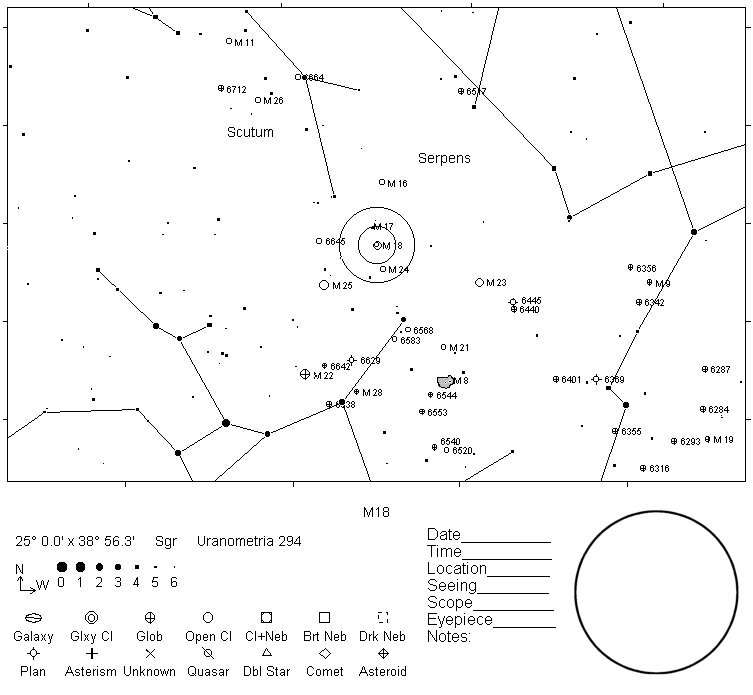 M18 Telrad Finder Chart