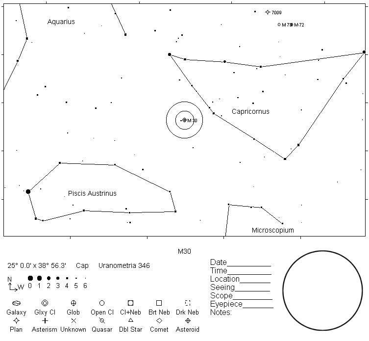 M30 Telrad Finder Chart