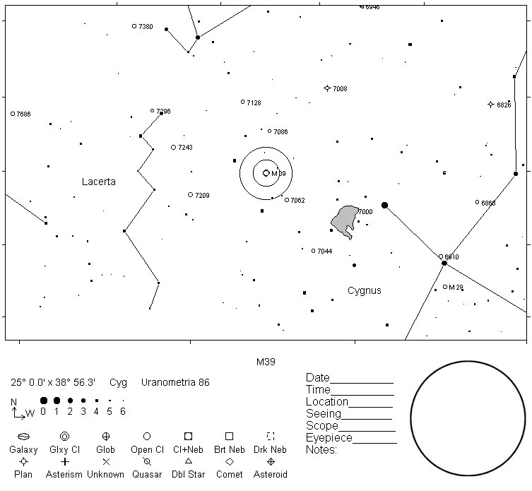 M39 Telrad Finder Chart