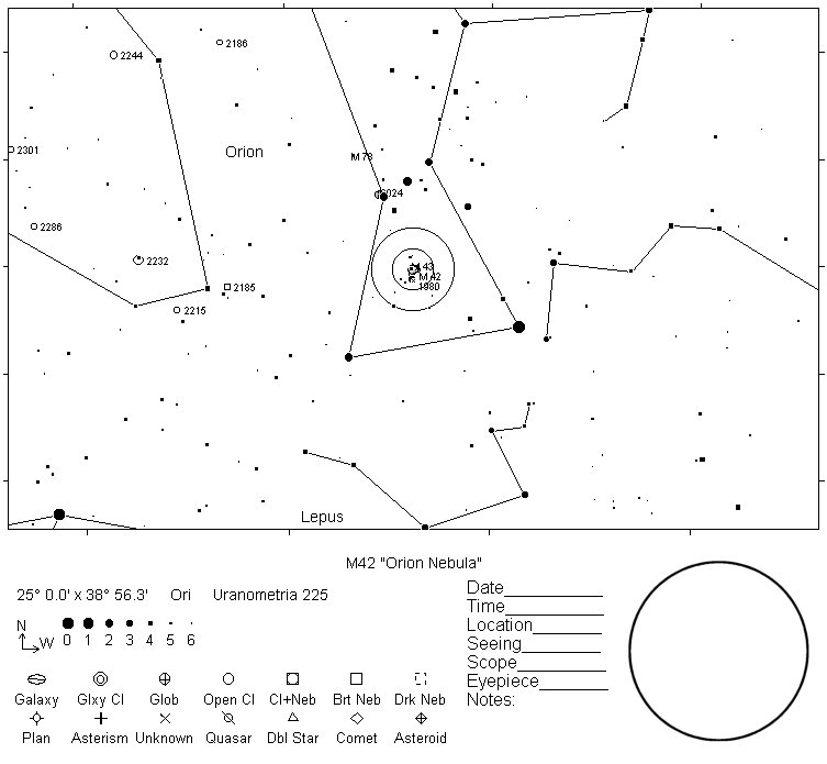 M42 Telrad Finder Chart