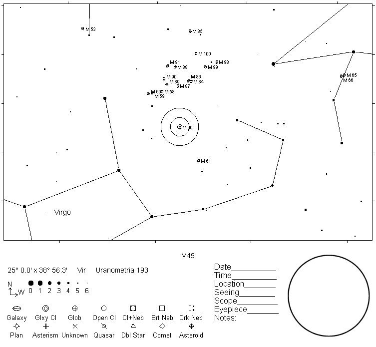 M49 Telrad Finder Chart