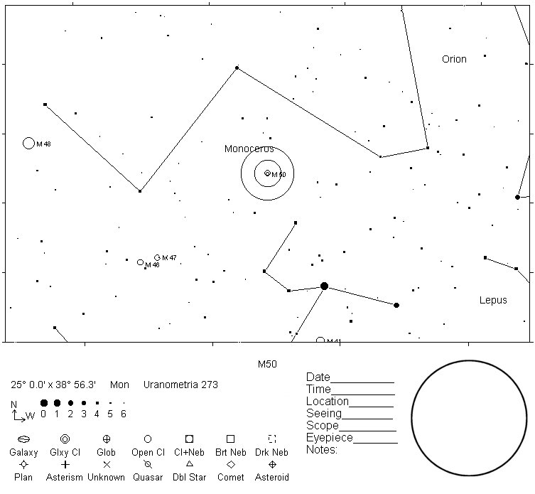 M50 Telrad Finder Chart