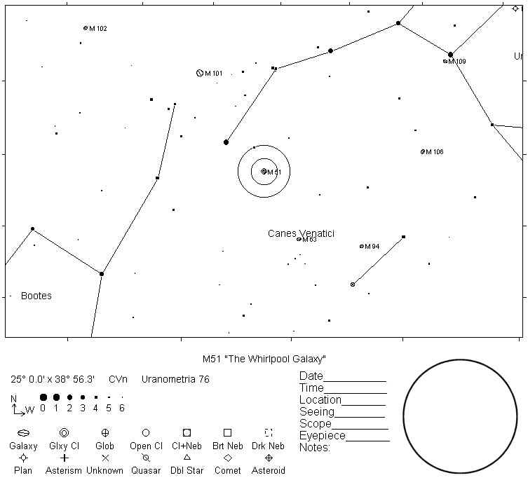 M51 Telrad Finder Chart