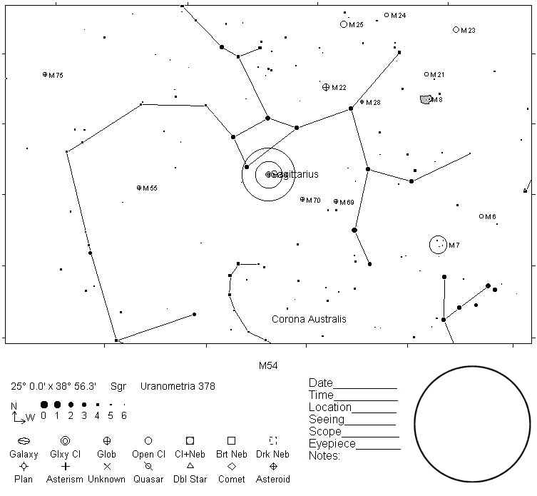 M54 Telrad Finder Chart