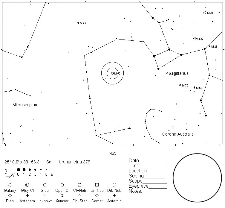 M55 Telrad Finder Chart