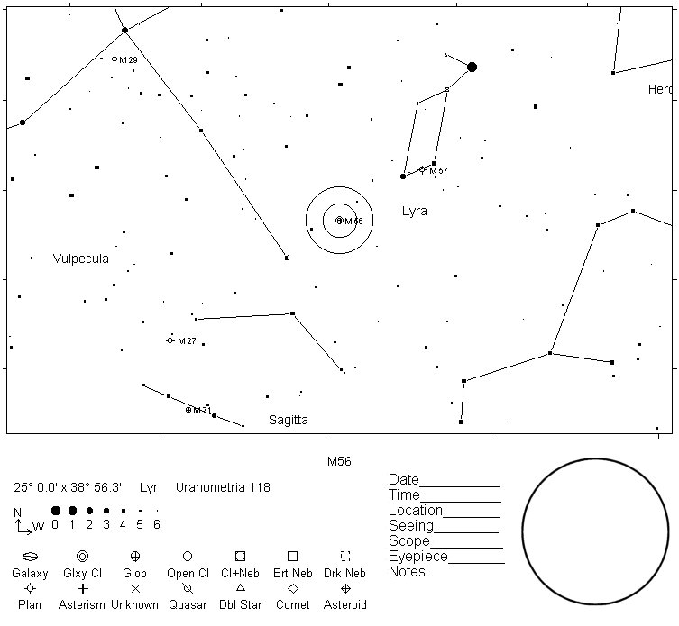 M56 Telrad Finder Chart