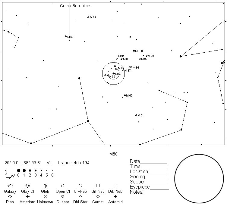 M58 Telrad Finder Chart