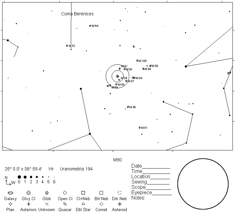M90 Telrad Finder Chart