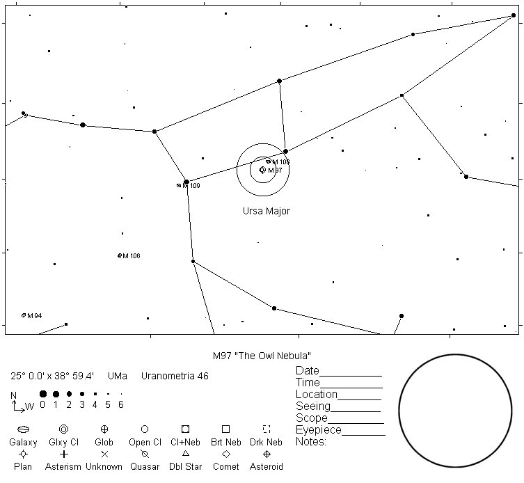 M97 Telrad Finder Chart