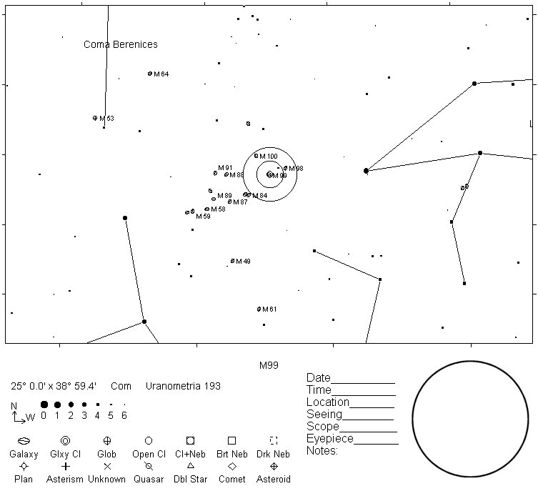 M99 Telrad Finder Chart
